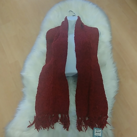 Betmar Red Chenille Scarf - Picture 3 of 7